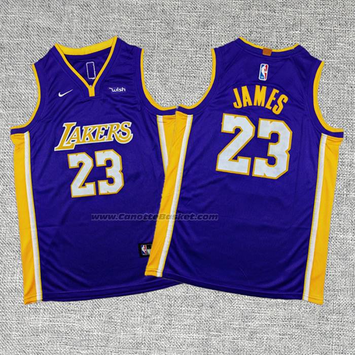 Maglia Bambino Los Angeles Lakers Lebron James No 23 Statement Viola2